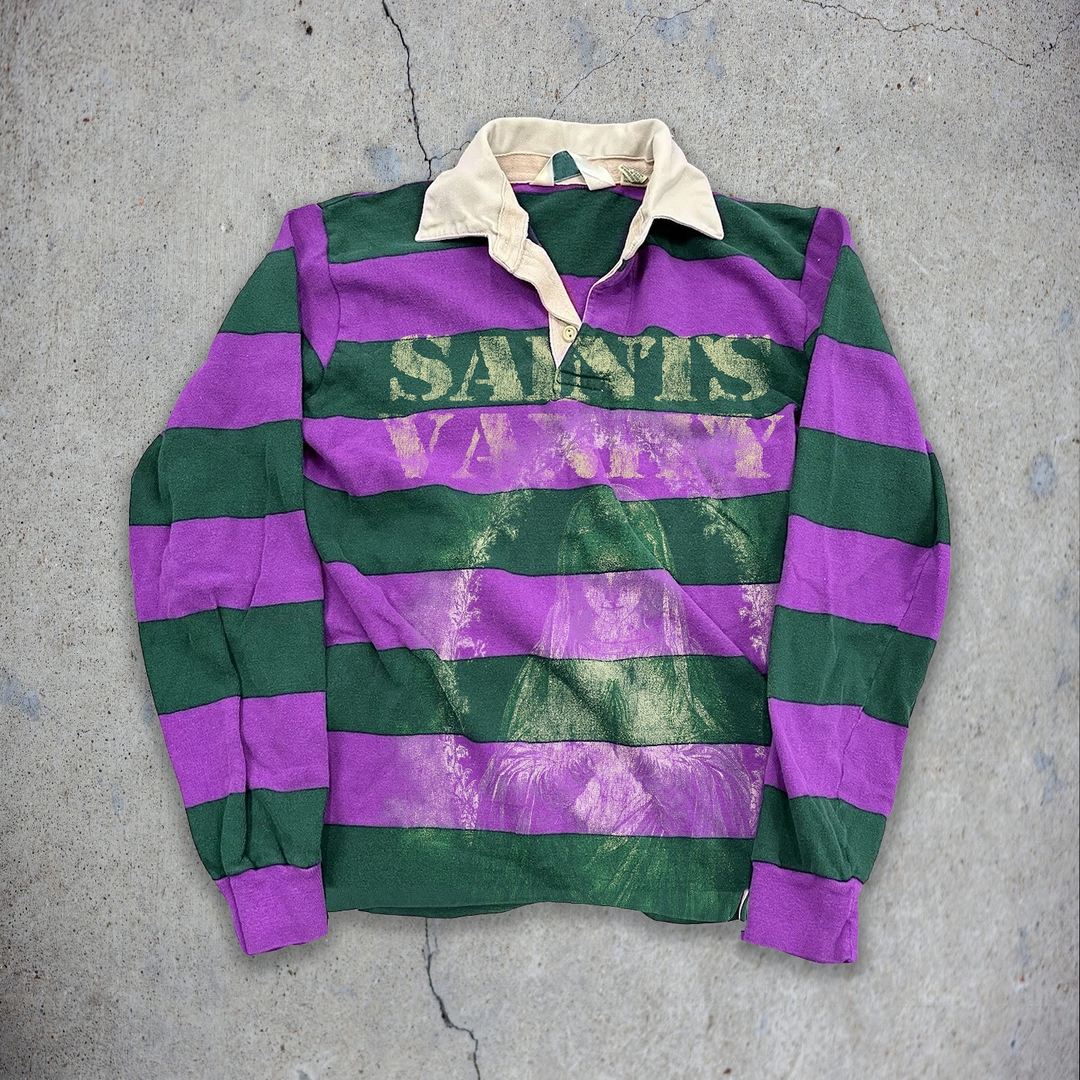 Fashionable casual striped contrast color POLO shirt