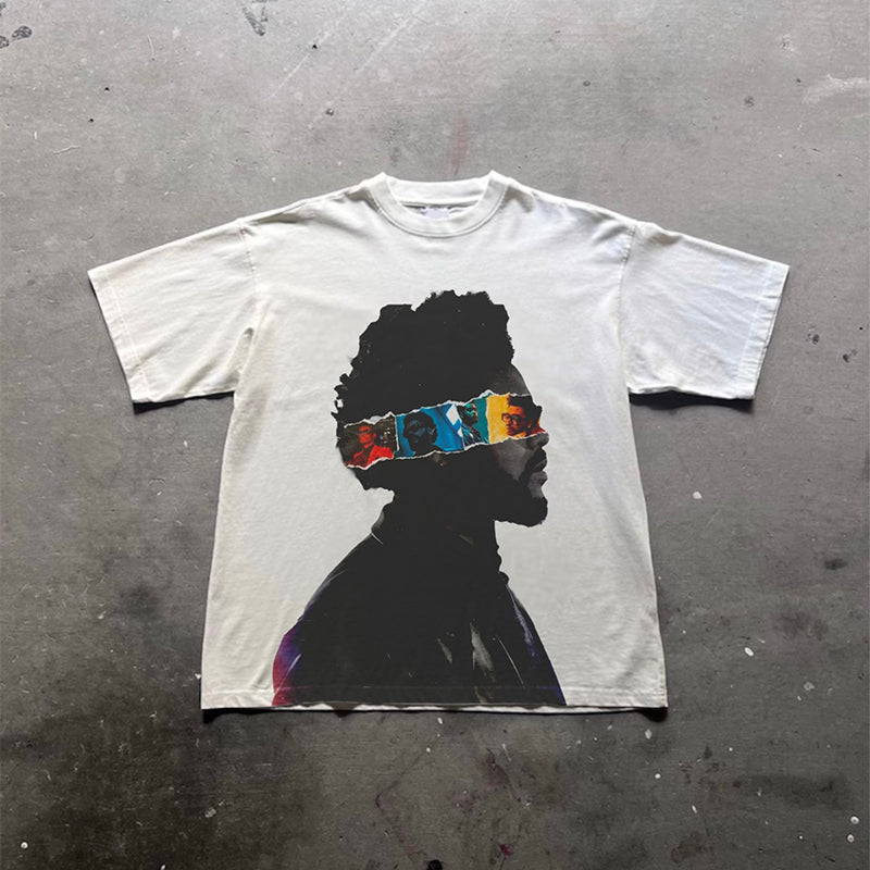 Street Style Crew Neck Print Oversized T-Shirt