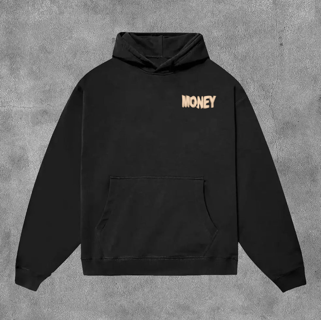 All We Need Is Money Print Long Sleeve Hoodies