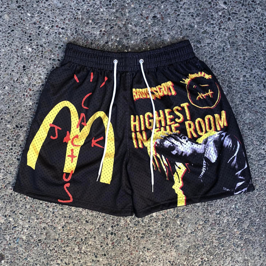 Character Collaboration Print Mesh Shorts