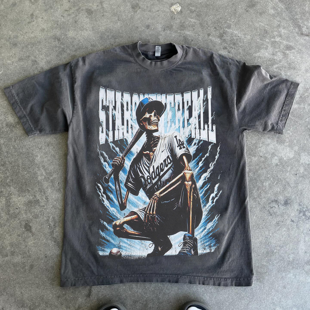 Street Skull Sports Print T-Shirt