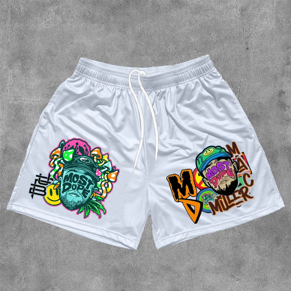 Casual Print Mesh Shorts