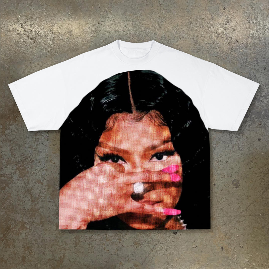 Casual Character Avatar Print Short Sleeve T-Shirt