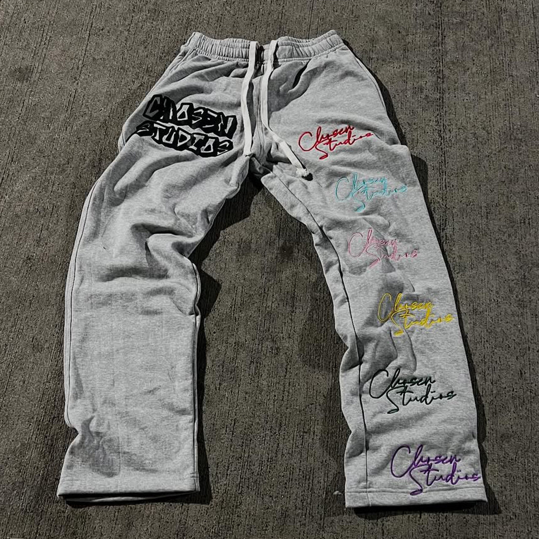 Casual Street Graffiti Wide-Leg Sweat Pants