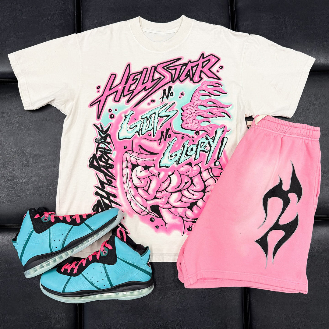 The Brain Casual Street Retro T-shirt Shorts Two-piece Set