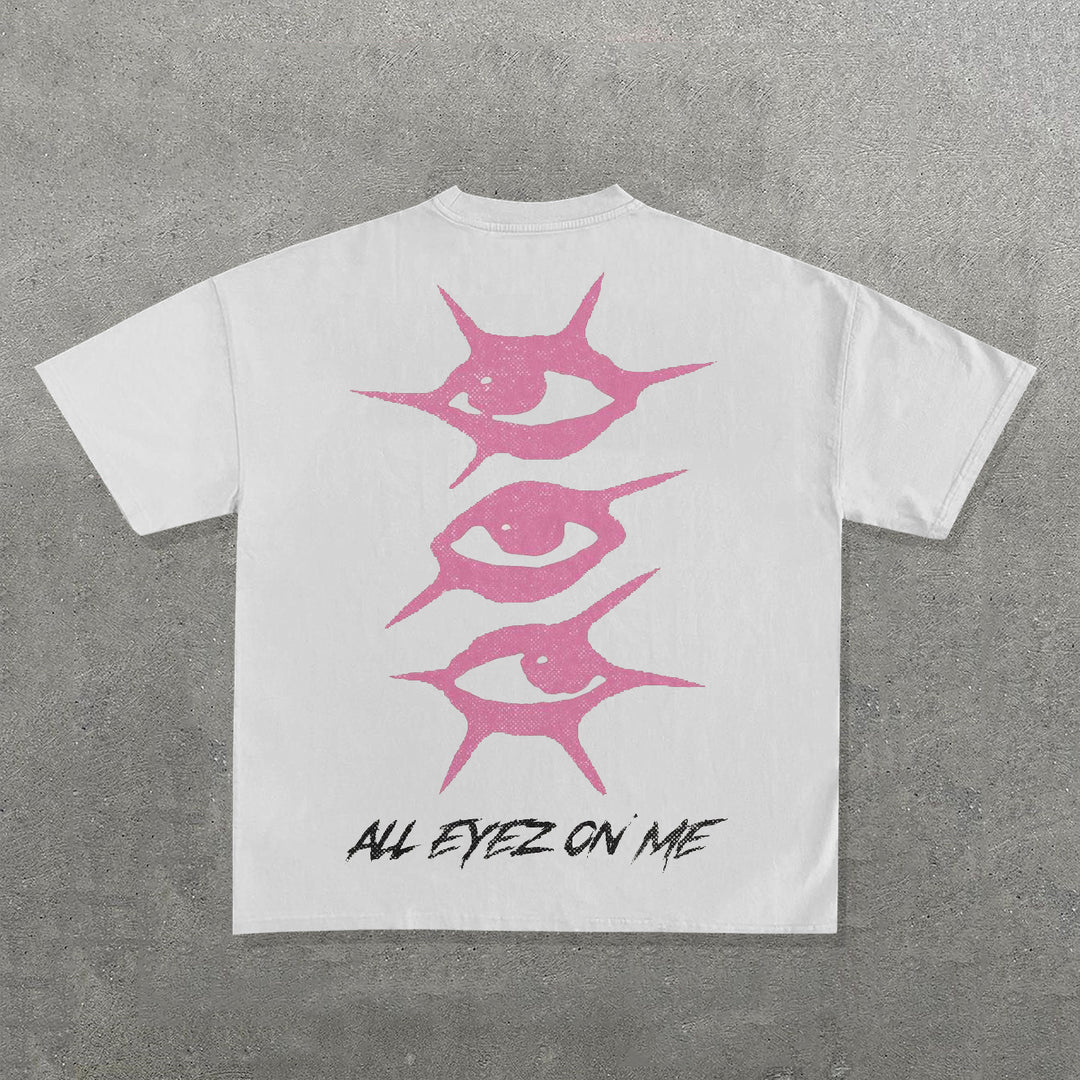 All Eyes On Me Print Short Sleeve T-Shirt