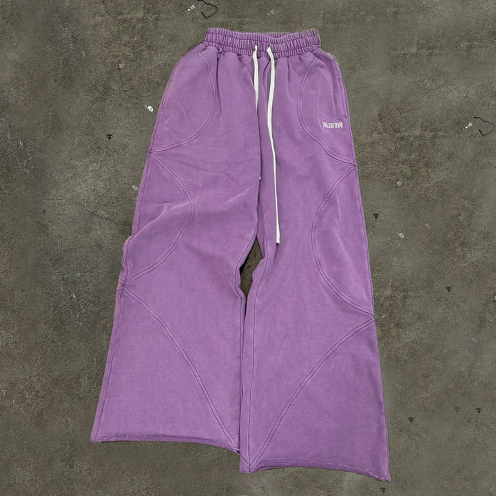 Casual stitching solid color sports pants