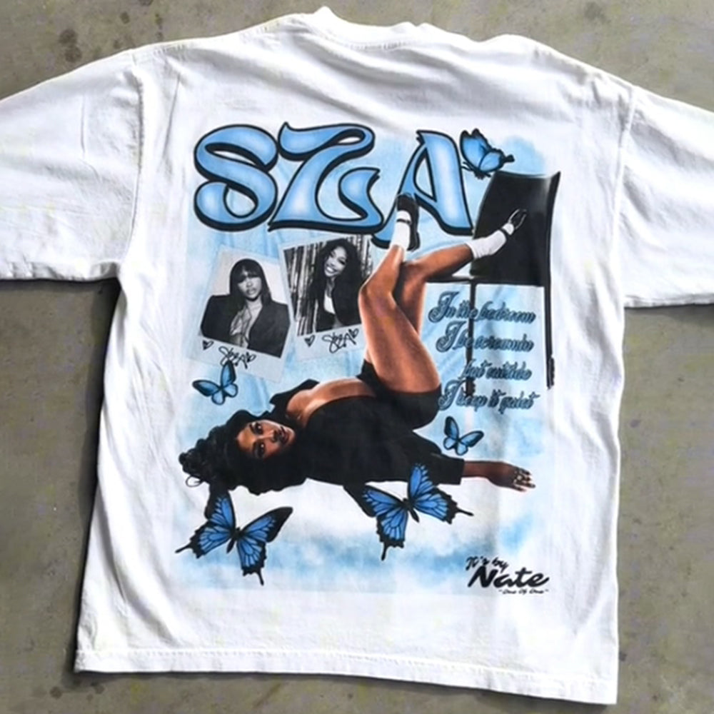 Sexy Character Print Short Sleeve T-Shirt