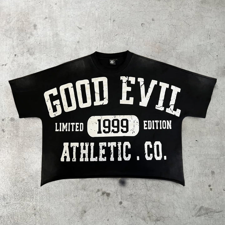 Street Retro Letter Print T-shirt