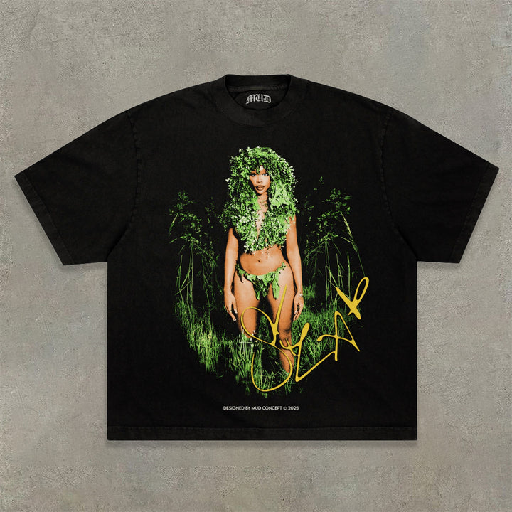 Street Casual Singer Print T-Shirt