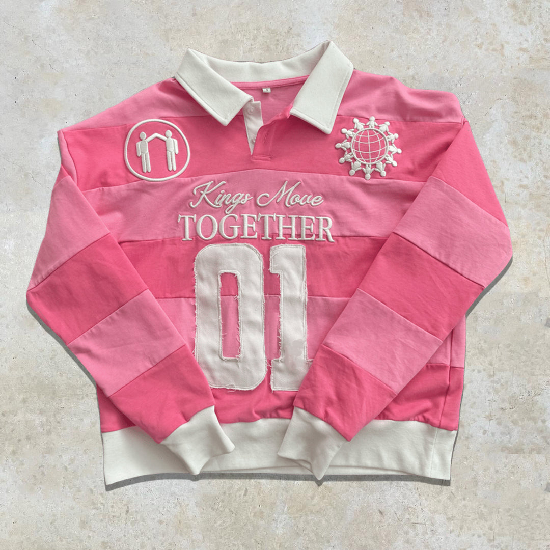 Casual Street Stripe Varsity Rugby Polo