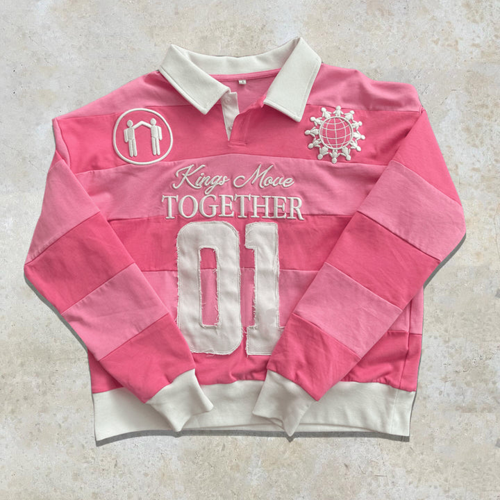Casual Street Stripe Varsity Rugby Polo