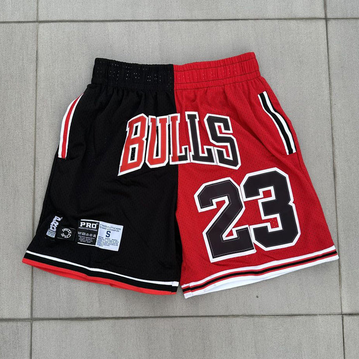Contrast Color Print Mesh Basketball Shorts