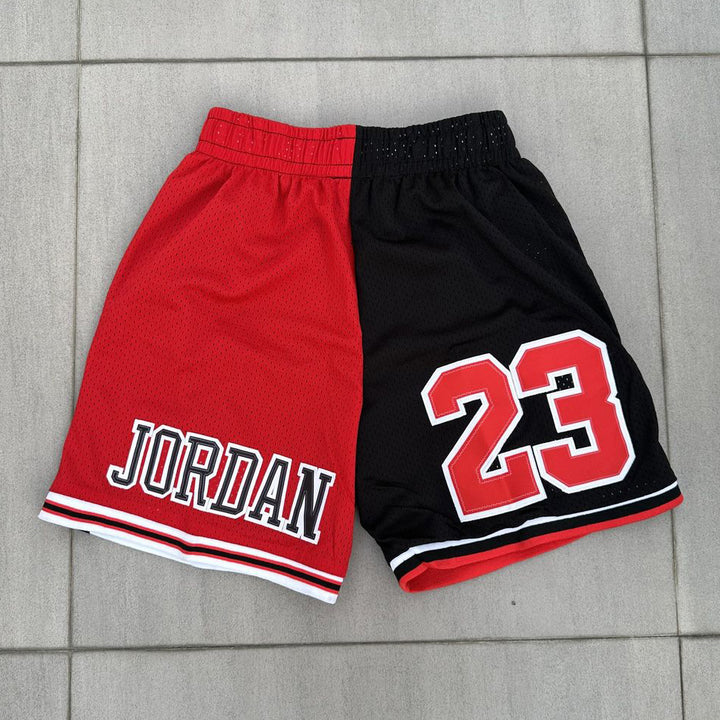 Contrast Color Print Mesh Basketball Shorts