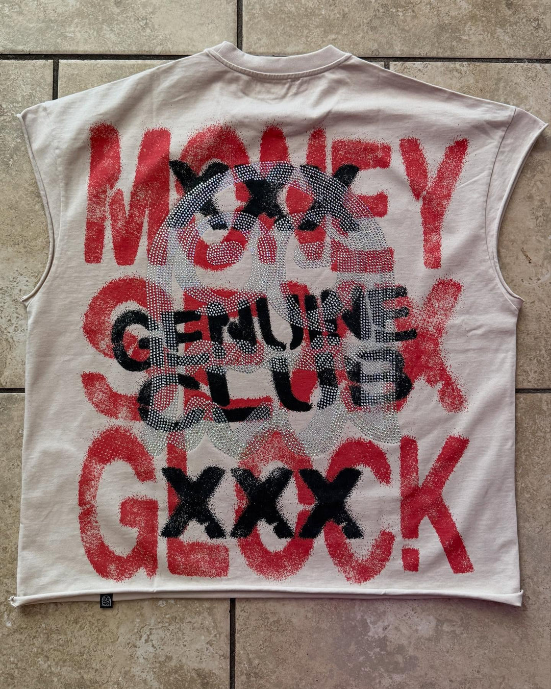Personalized Street Round Neck Printed Sleeveless Vest T-Shirt