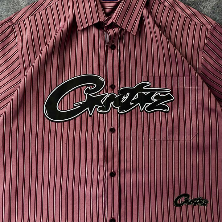 Casual Street Retro Striped Work Shirt
