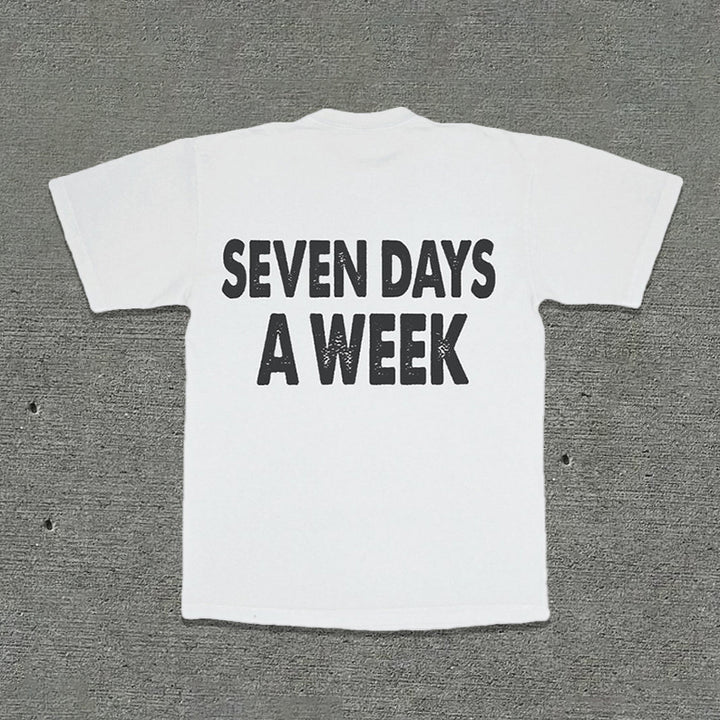 Casual Street Portrait Print T-shirt