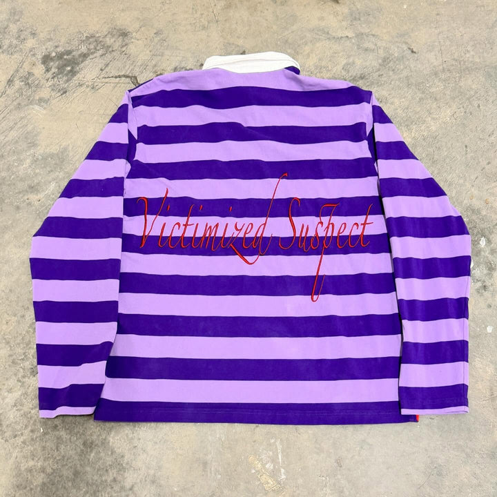 Fashionable and personalized striped contrasting color POLO shirt