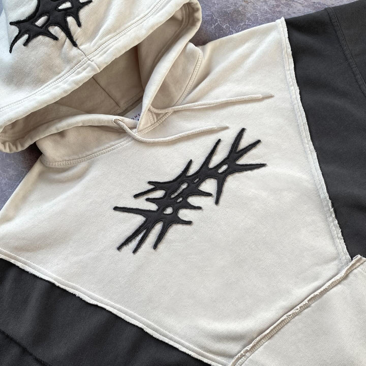 Dark Star casual street patchwork cotton hoodie