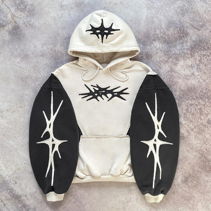 Dark Star casual street patchwork cotton hoodie