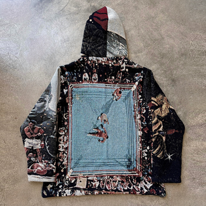 Vintage Boxing Tapestry Hoodie
