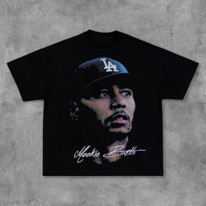 Stylish Player Print Short Sleeve T-Shirt