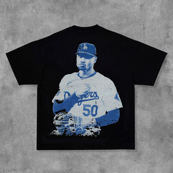 Stylish Player Print Short Sleeve T-Shirt