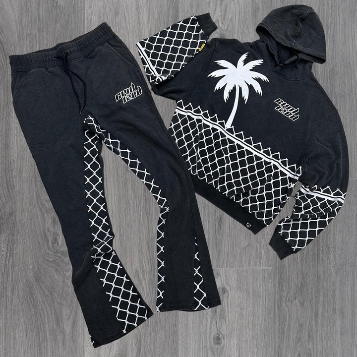 Stylish Coconut Tree Pattern Hoodie Set