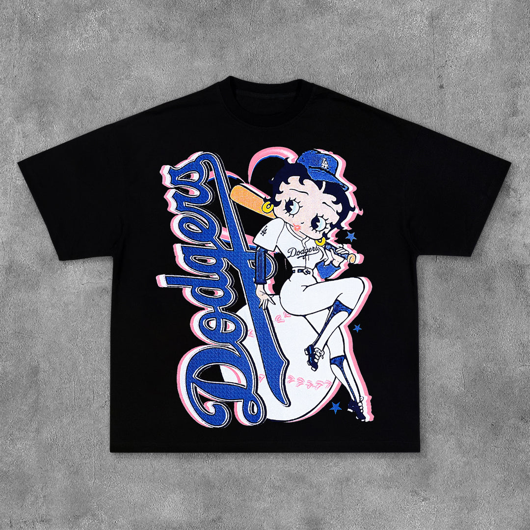 Fashion Anime Sports Print Short Sleeve T-Shirt