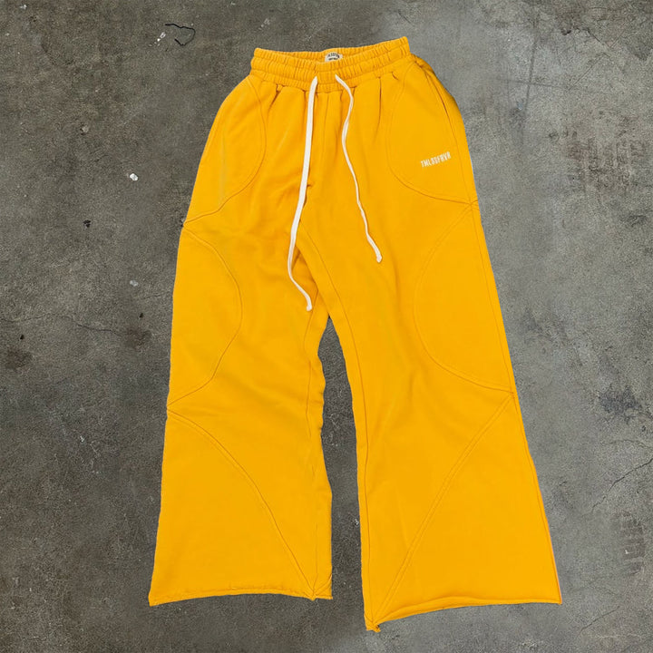 Casual stitching solid color sports pants
