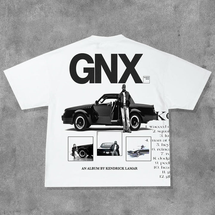 Character Letters Car Print Short Sleeve T-Shirt