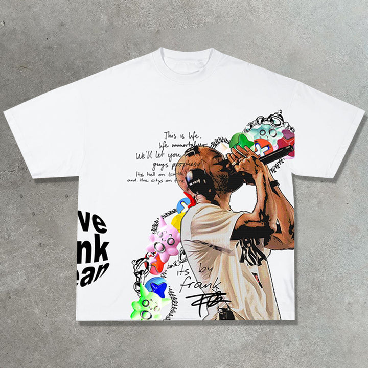 Casual Street Retro Hip-Hop Rap T-shirt