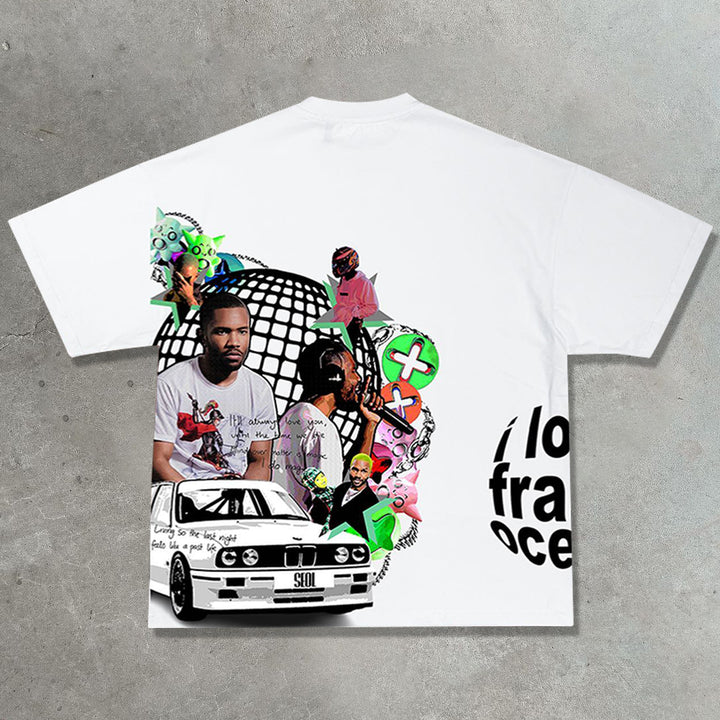 Casual Street Retro Hip-Hop Rap T-shirt