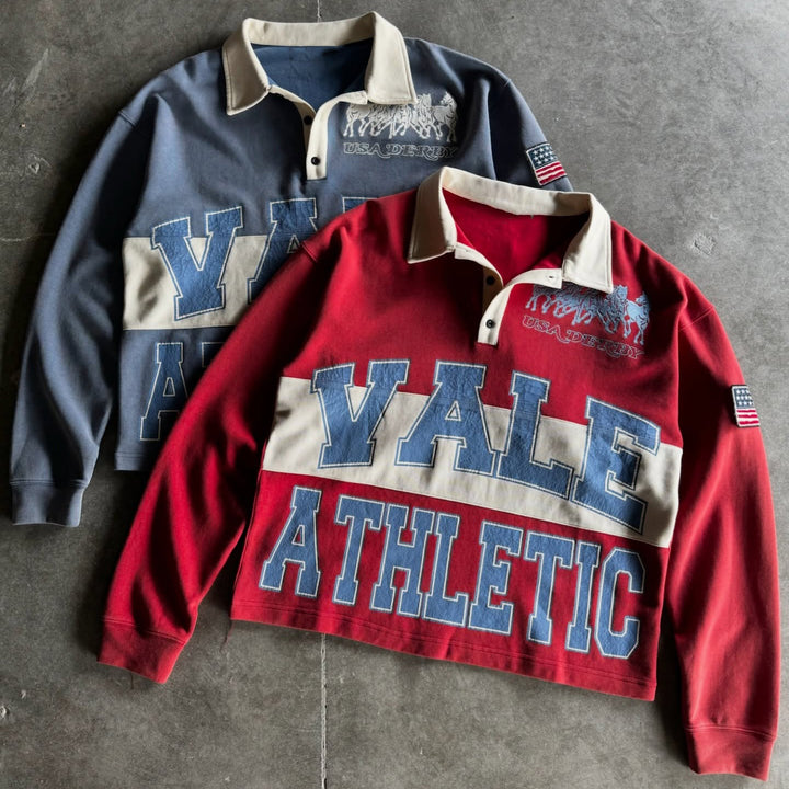 Casual Street Retro Varsity Rugby Polo