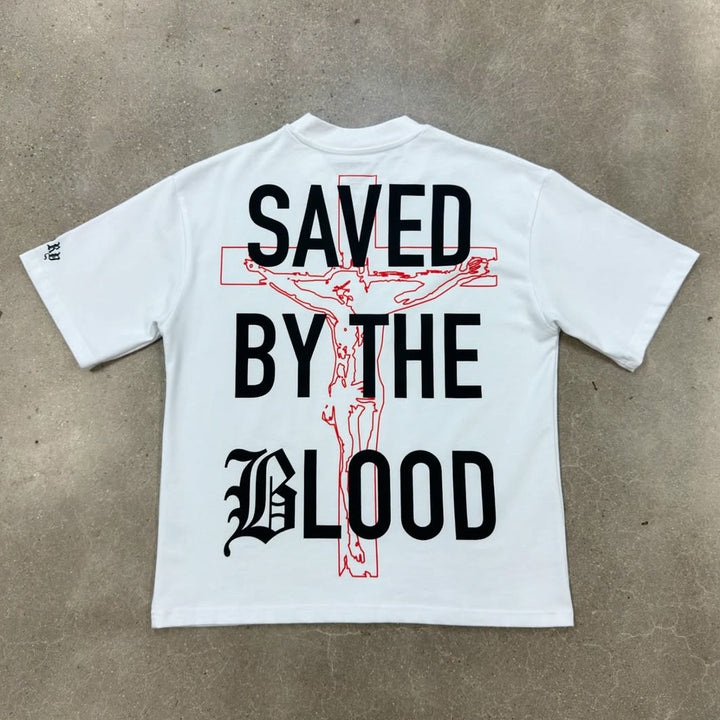 Saved By The Blood Print Short Sleeve T-Shirt