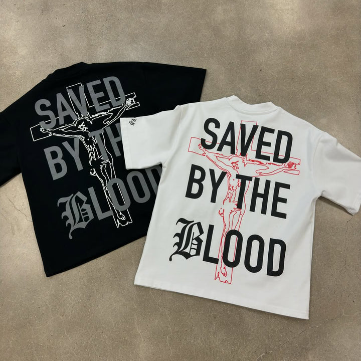 Saved By The Blood Print Short Sleeve T-Shirt