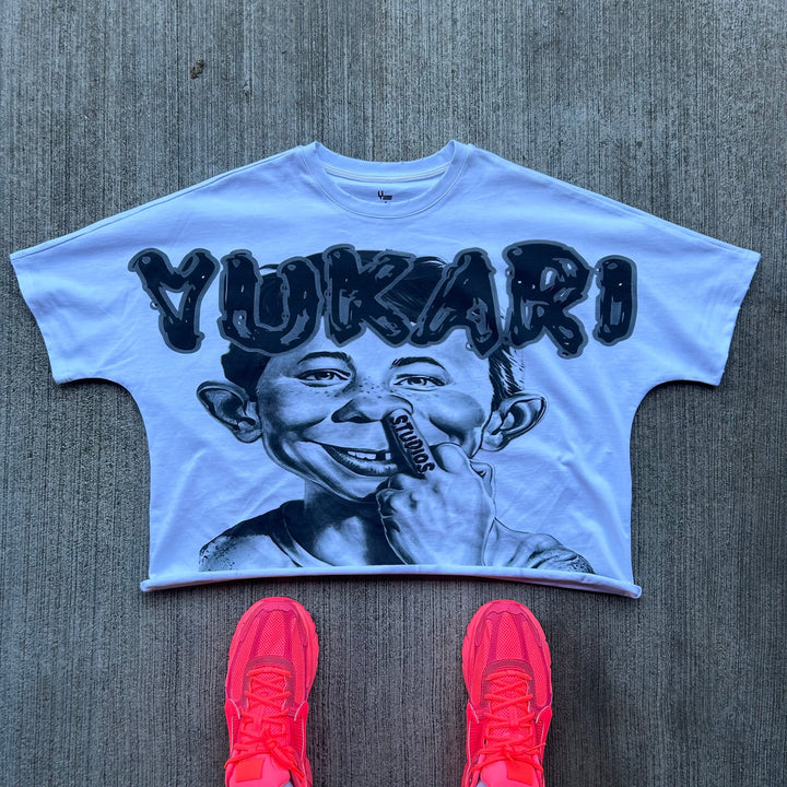 YUKARI BOY Printed Crew Neck Short Sleeve T-Shirt