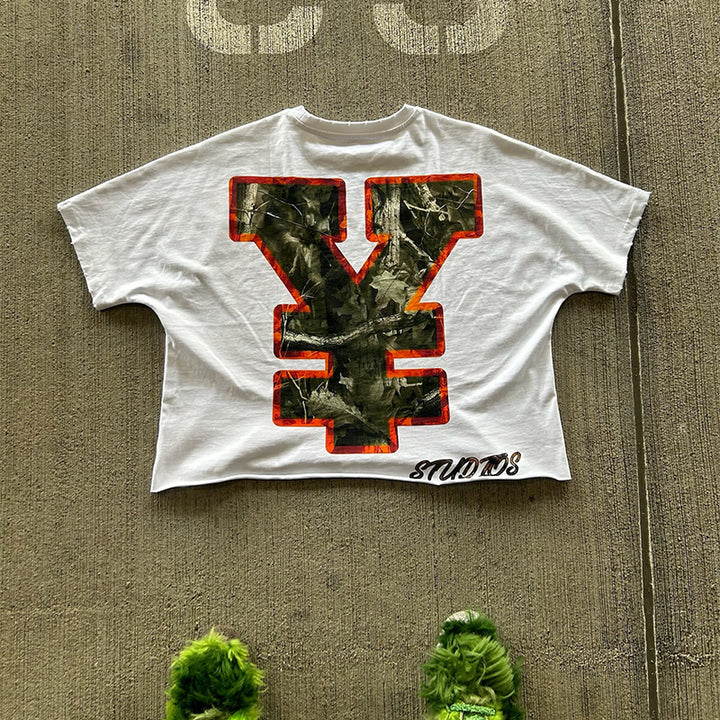 YUKARI BOY Printed Crew Neck Short Sleeve T-Shirt