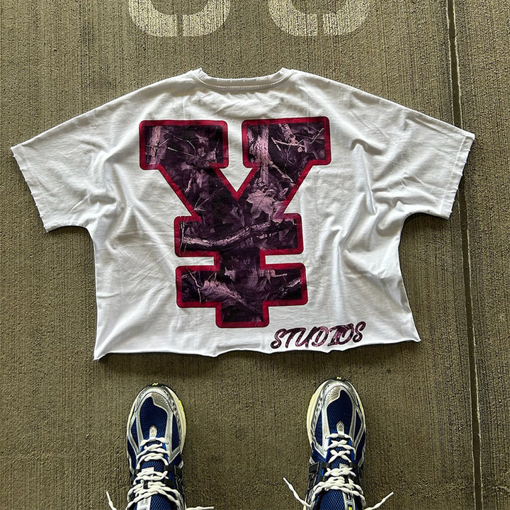 YUKARI BOY Printed Crew Neck Short Sleeve T-Shirt