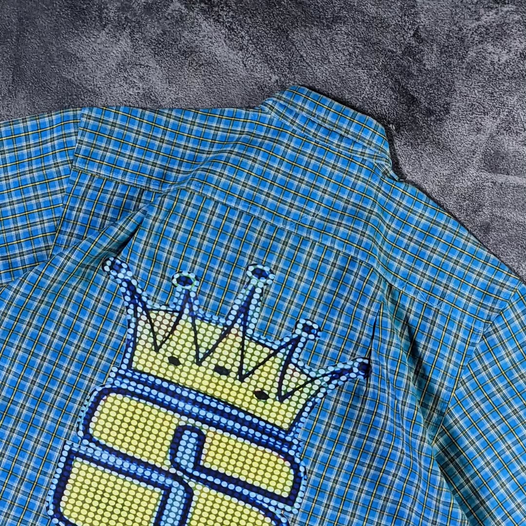 Crown casual street retro plaid work shirt