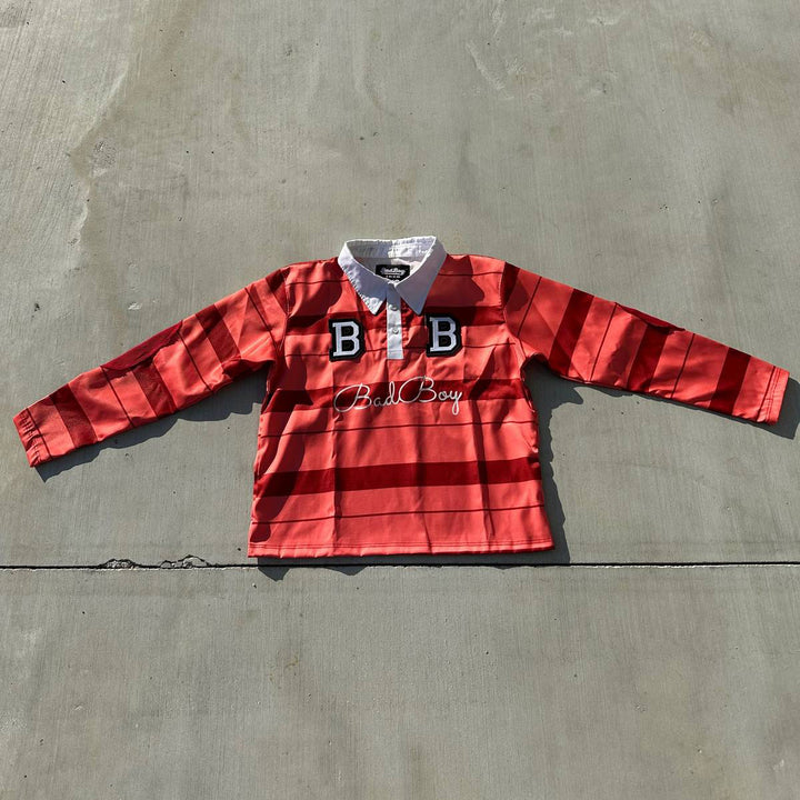 Striped casual street college retro rugby polo