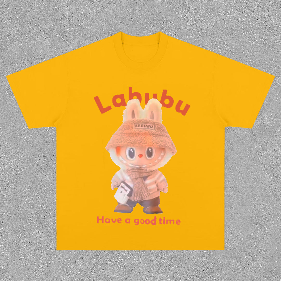 Fashion cartoon print round neck T-shirt