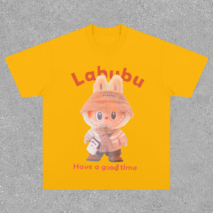 Fashion cartoon print round neck T-shirt