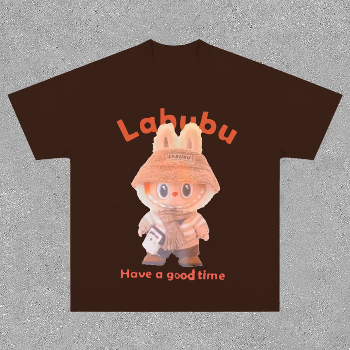 Fashion cartoon print round neck T-shirt