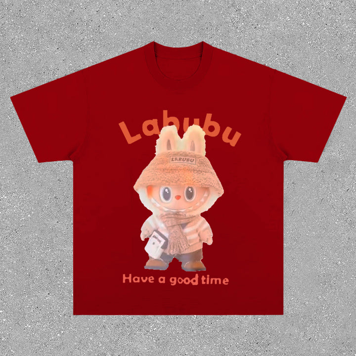 Fashion cartoon print round neck T-shirt