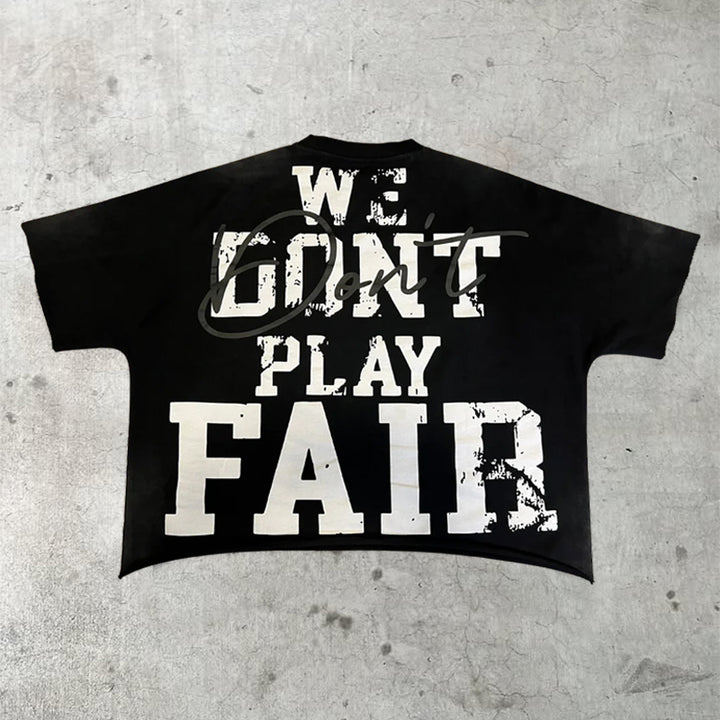 Street Retro Letter Print T-shirt