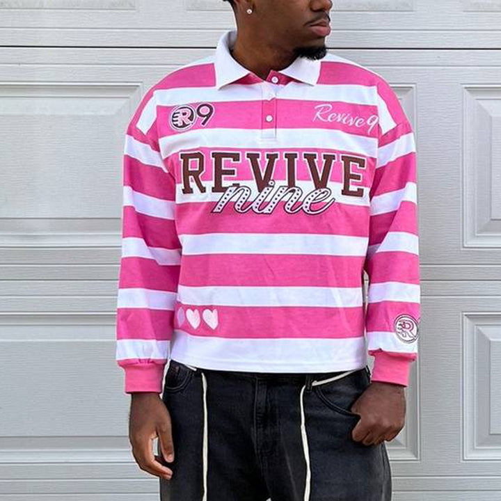 Royal Resurrection Casual Street Academy Stripe Rugby Polo
