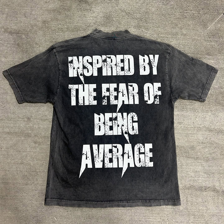 Vintage washed print crew neck T-shirt