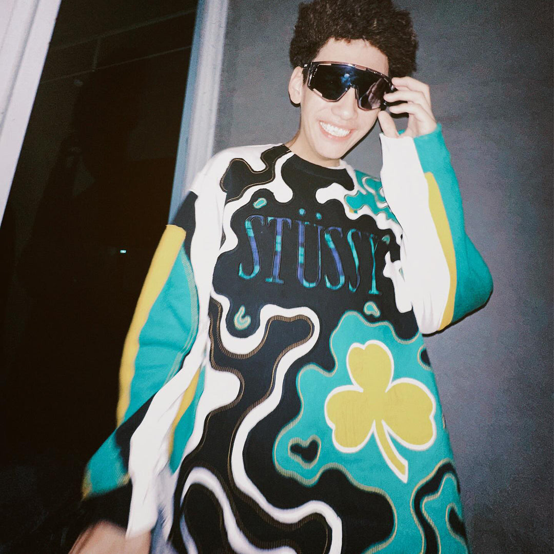 Casual Street Sports Retro Patch Heavy Sweatshirt