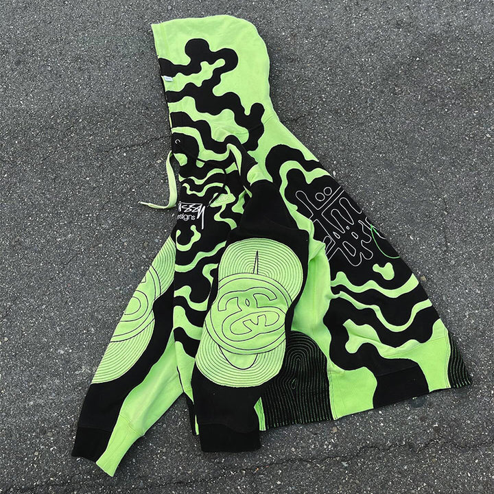 Contrast print long sleeve hoodie